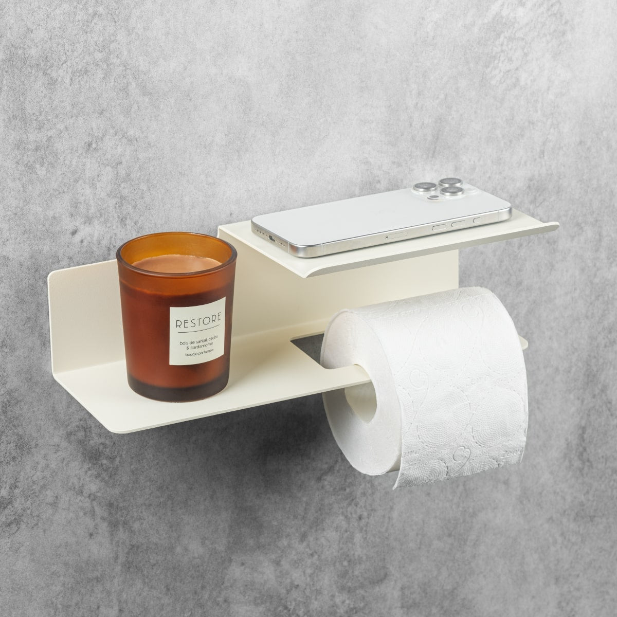 Porte-rouleau de papier toilette avec étagère Line Flex