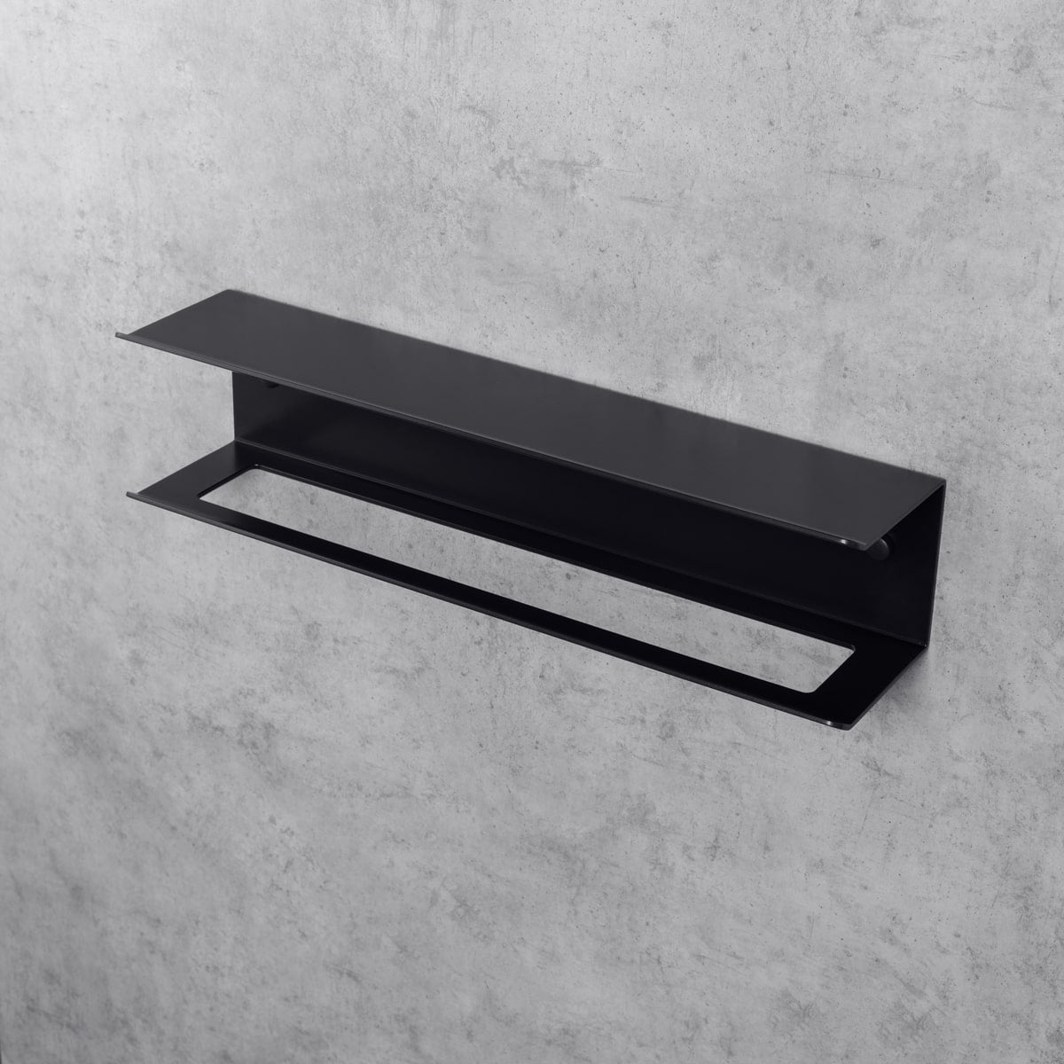 black Towel Rack with Shelf Pody