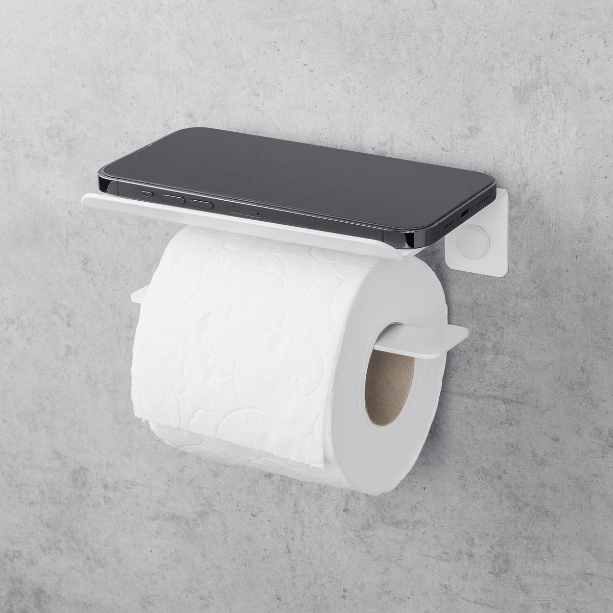 blanc porte-papier toilette avec étagère Bliss