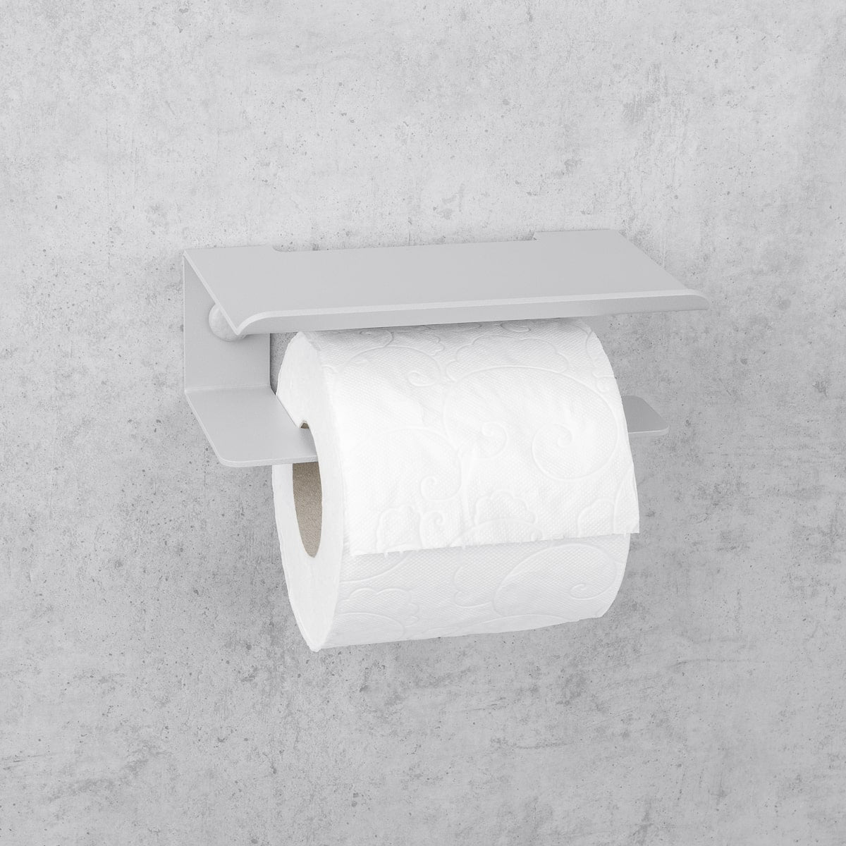 grey toilet paper holder with shelf Bliss