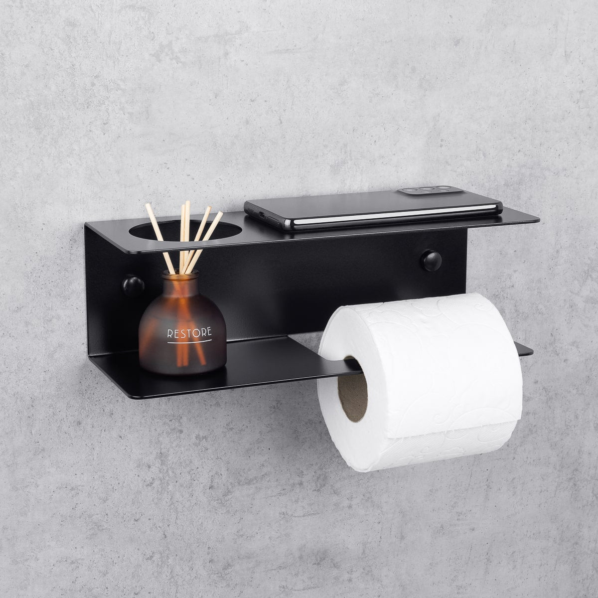 Toilet Paper Holder with Shelf Line