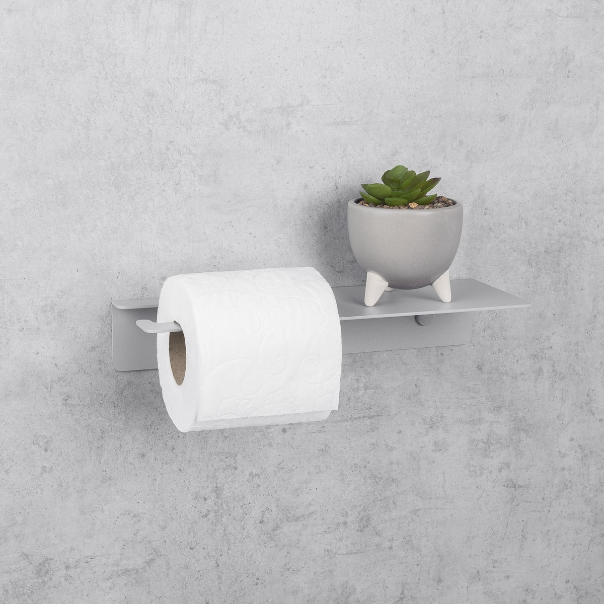 grey toilet paper holder with shelf Line Base