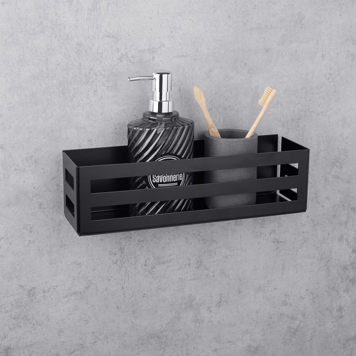 noir etagère-organisatrice de salle de bain country