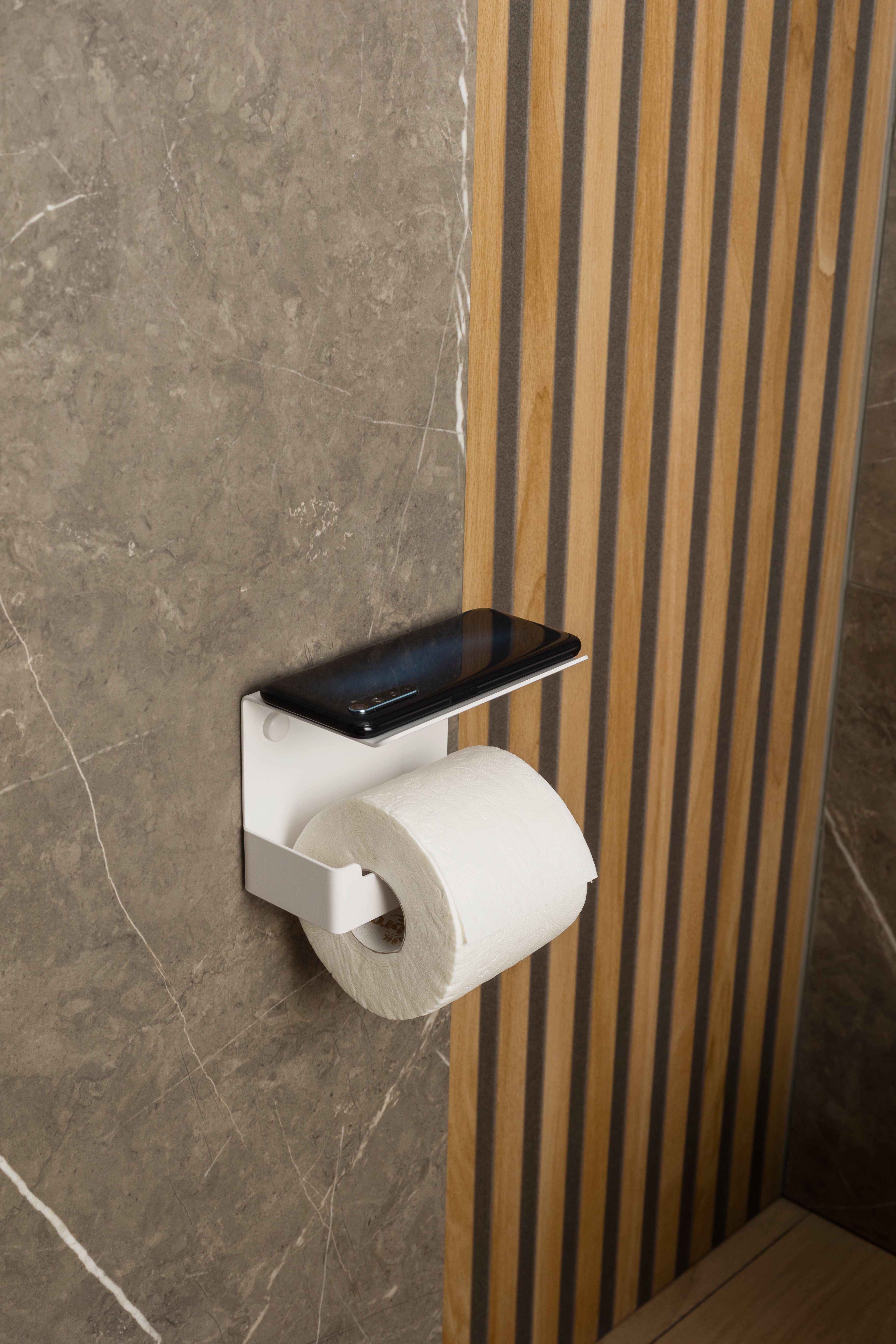 Toilet Paper Holder with Shelf Line