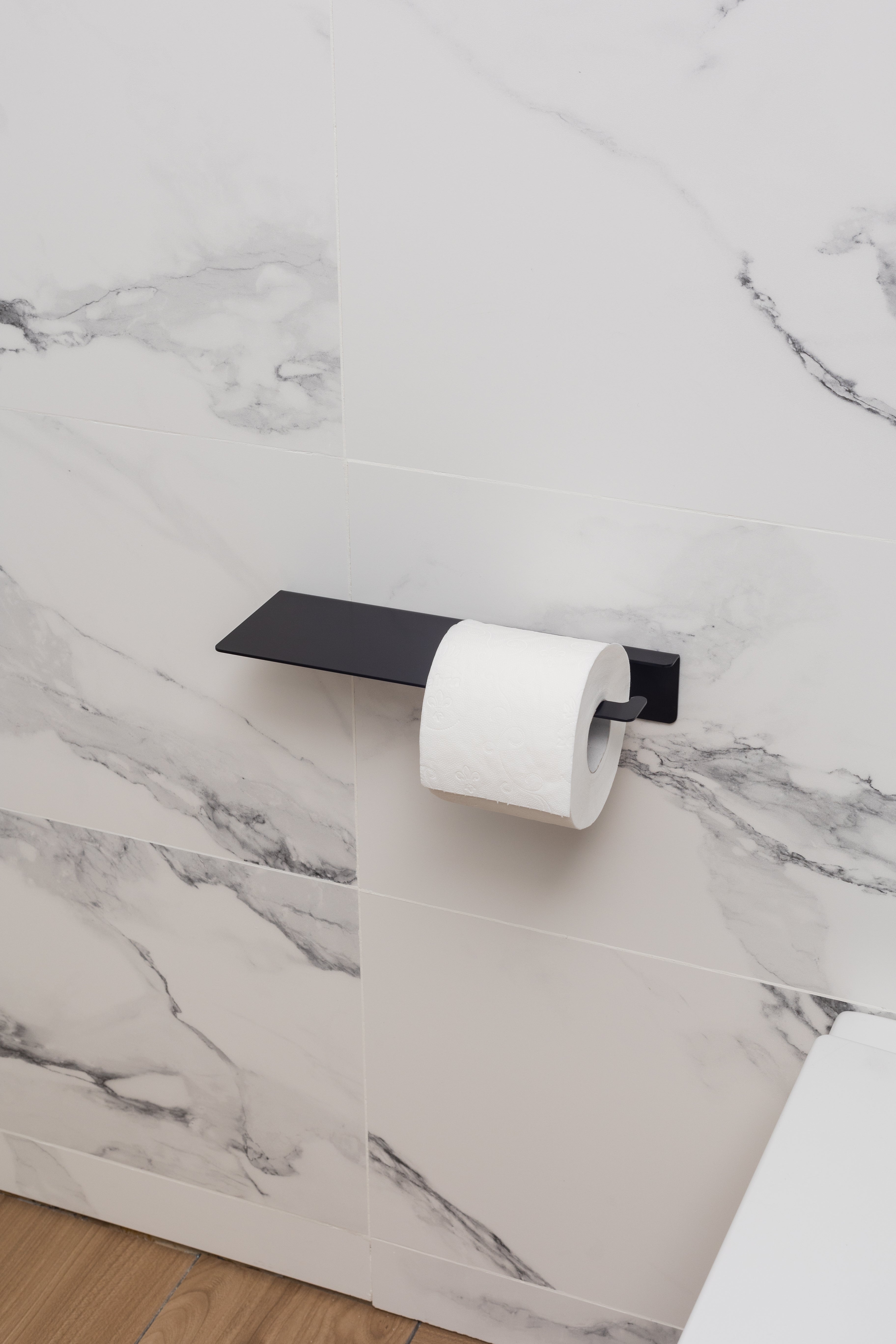 Toilet Paper Holder with Shelf Line