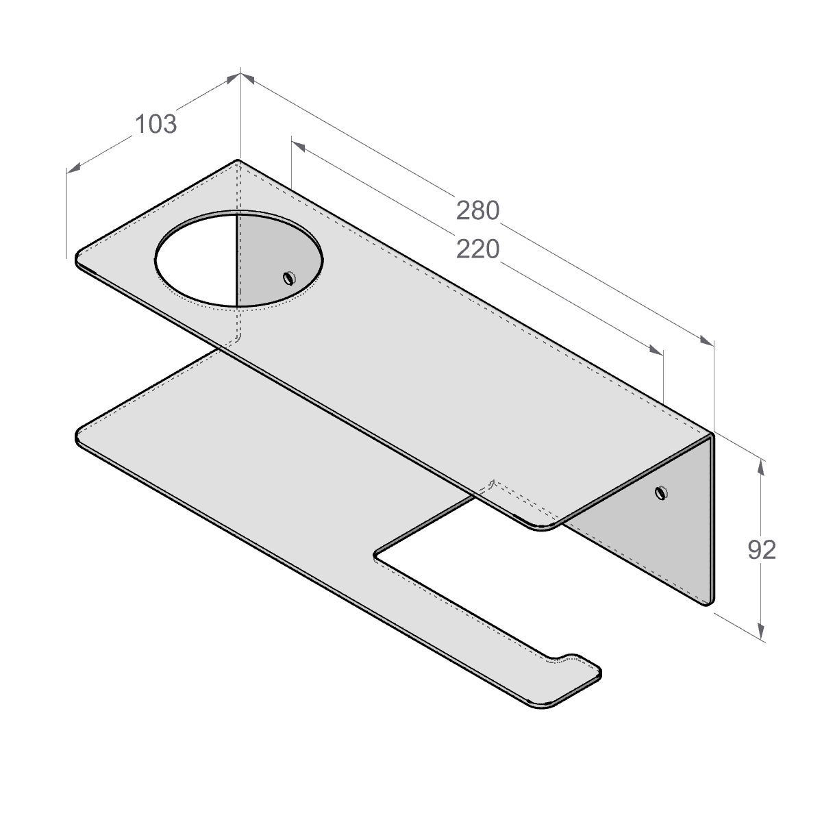 Toilet Paper Holder with Shelf Line