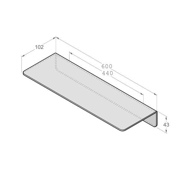 Raft de duș DASKE ELEGANCE alb 600 mm